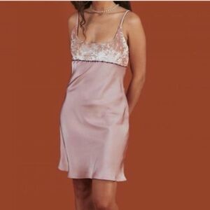 NWT Unif Pink Silk Slip Dress